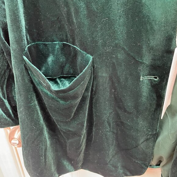 NEW BloomChic velvet Green 2 button blazer 14/16 NWT Flaw - Picture 6 of 7